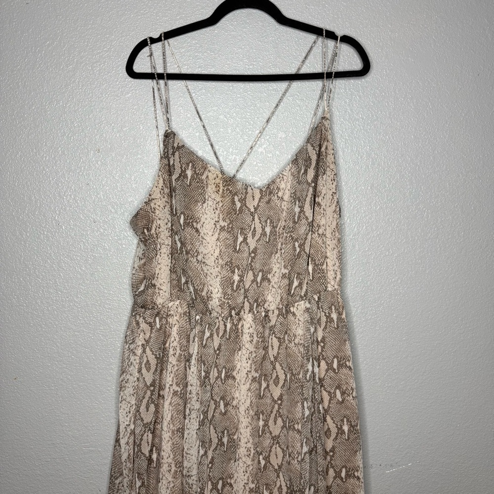 Banana Republic Neutral Snake Print Slip Dress- XL